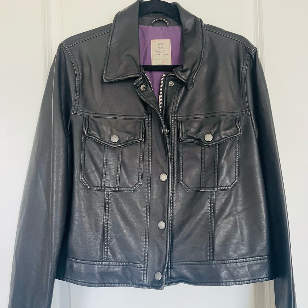 We The Free Black Vegan Leather Jacket